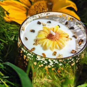 Luxury Cancer Zodiac Candle - Sunburst Scented Soy Candle - for wholesale by Paeday Design