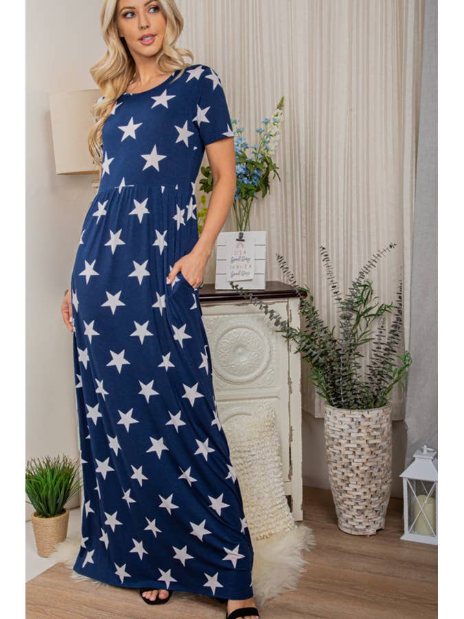 STJÄRNA MAXIKLÄNNING MED SIDOFICKA för wholesale av Pink Irene Wholesale