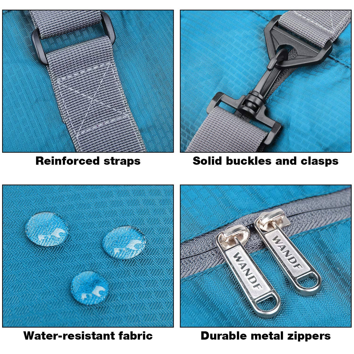 wandf – Saco de viagem - Unissexo por atacado – Mala de viagem Mala Multifuncional de Armazenamento Azul17