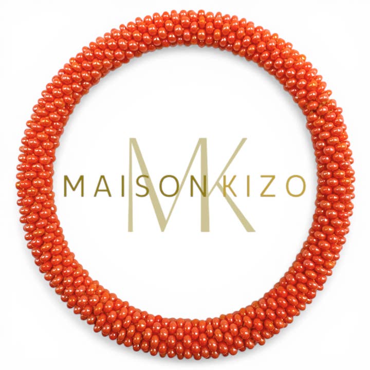 Pulseira nepalesa B113 Laranja Coral por atacado de MAISON KIZO