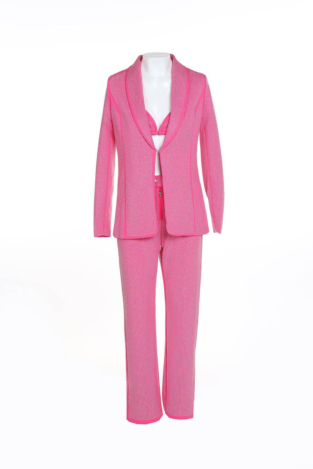 Fuchsia Micro Stud Fabric 3 Piece Suit sets KC6340 for wholesale on Faire9