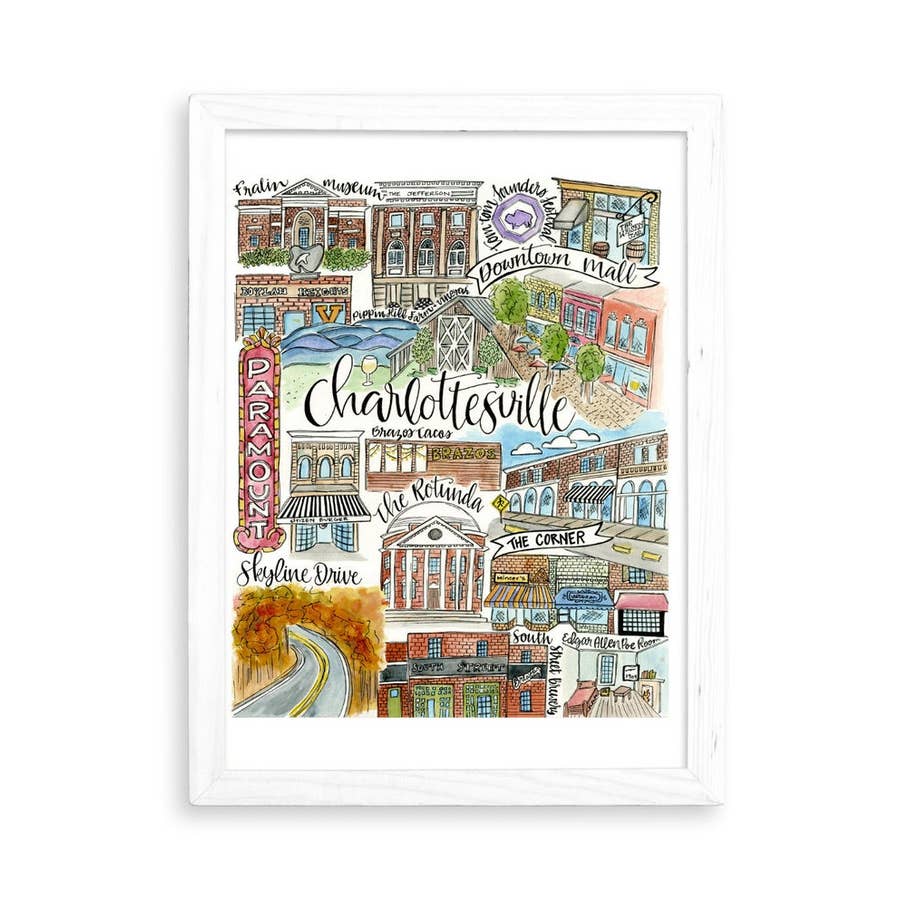Charlottesville Classics Art Print for wholesale by Mad Kitchen Co.