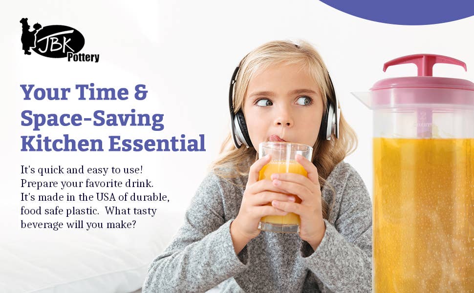 JBK Pottery – wholesale Pitcher – Mixing Pitcher - 2 Quart Capacity - Pink13