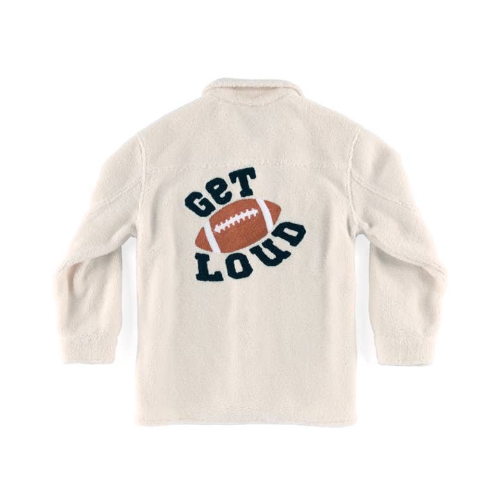 "GET LOUD" SHERPA SHACKET for wholesale by Shiraleah