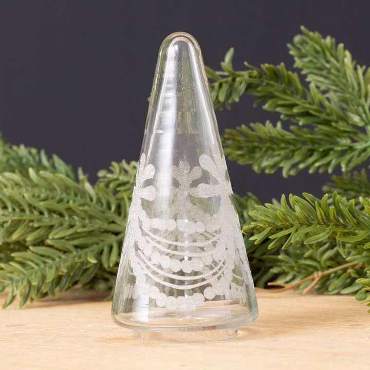 Árbol de Vidrio Esmerilado Claro, Pequeño (Paquete/04) para venta al por mayor de Audrey's Home & Gift