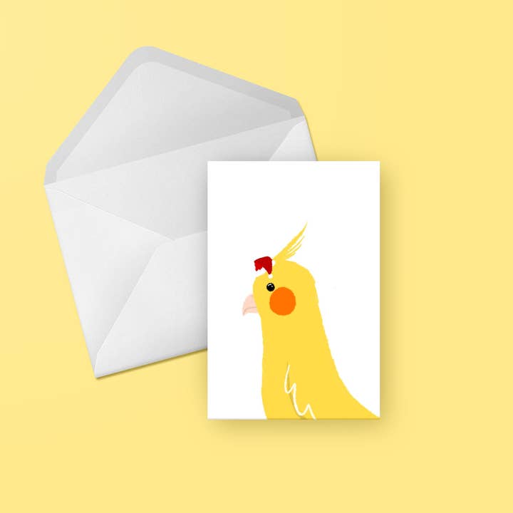 Evesdrop Designs - Wholesale Christmas Card - Cockatiel Christmas Greeting Card1