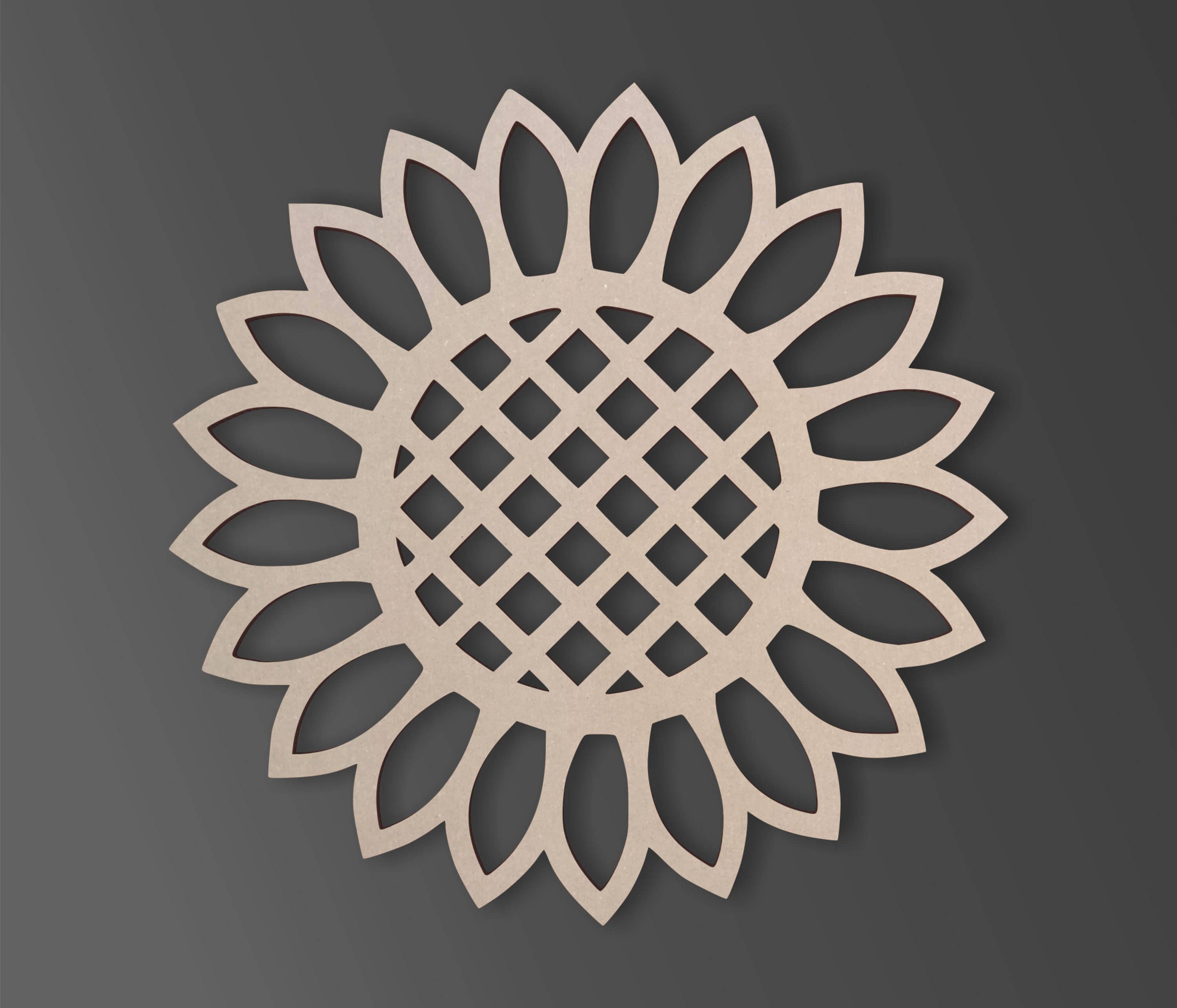 Jess and Jessica - Venta al por mayor Papel pintado 3D - Girasol con forma de madera, recorte de flores, arte de pared con flores1