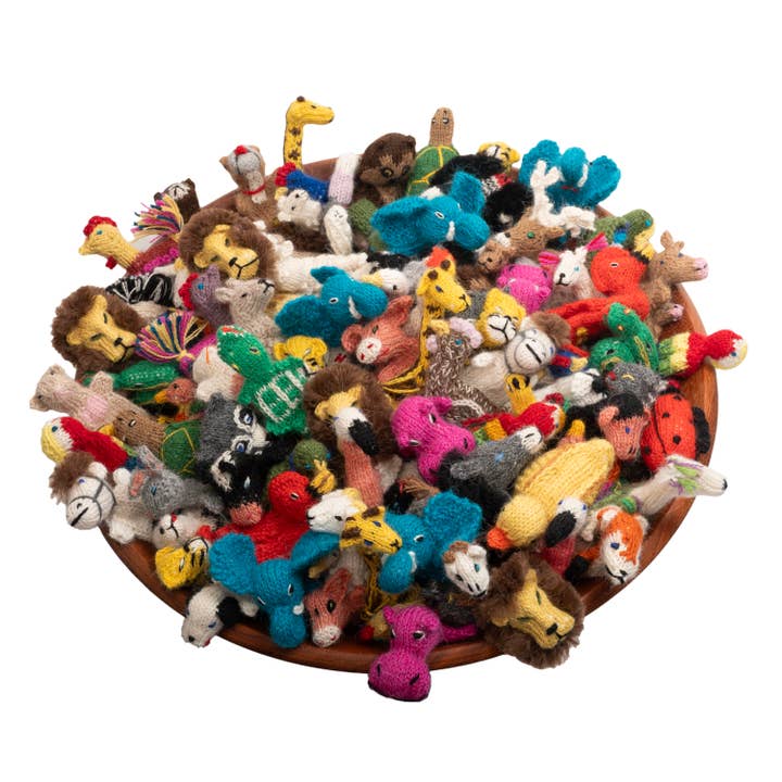 Lucuma Designs - Wholesale Finger puppet – Child & baby - Animal Mix Alpaca Finger Puppets (sold in 100's) - Hand Knitted2