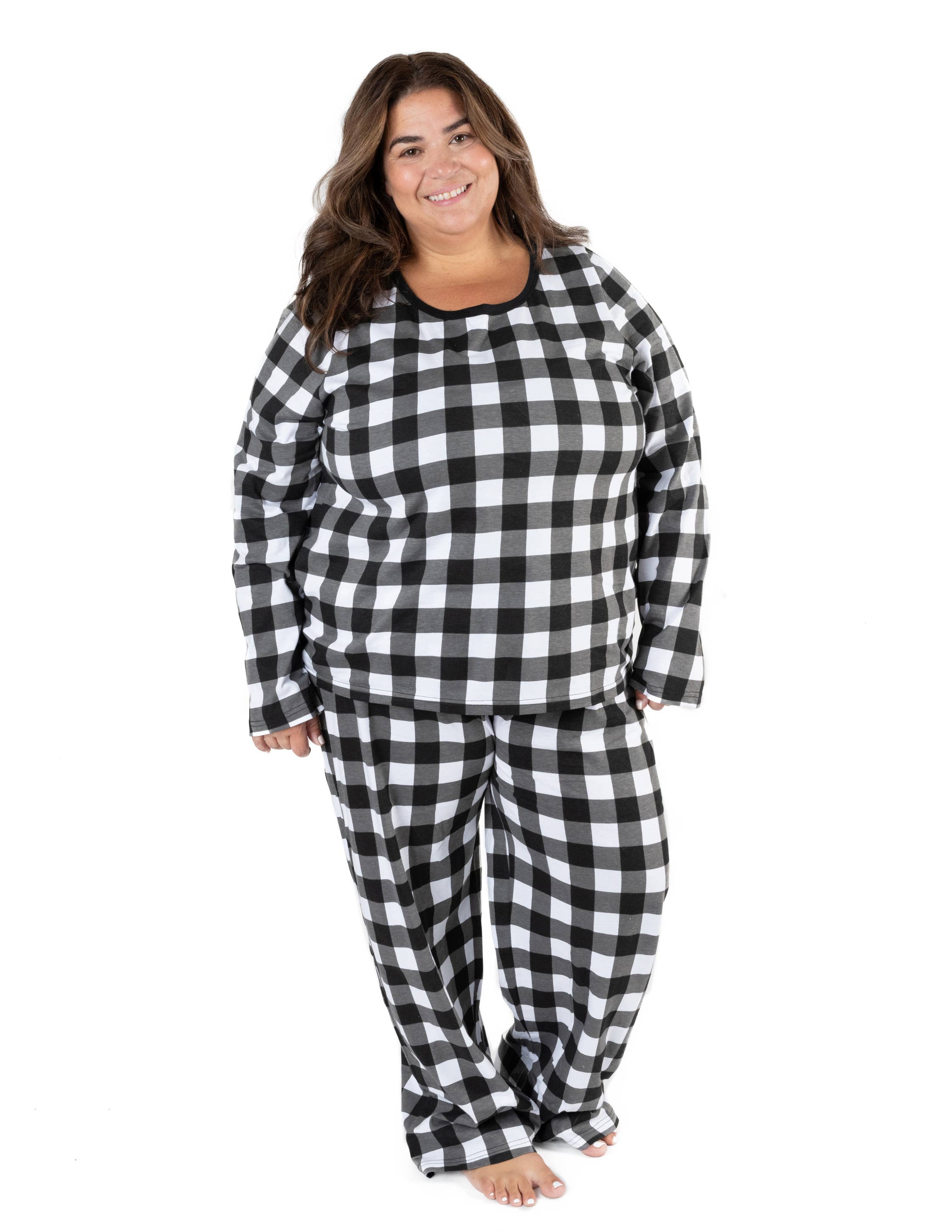 Leveret Pajamas - Wholesale Sleepwear Set - Women's - Women Two Piece Cotton Pajamas Plaid for Christmas11