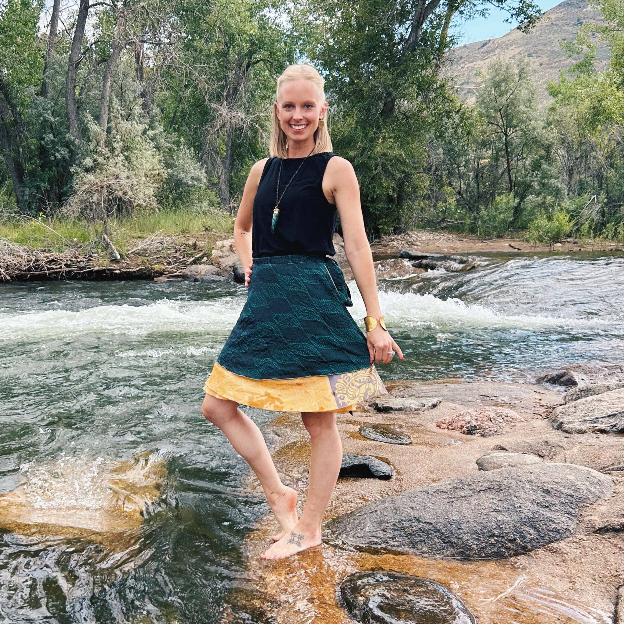 Darn Good Yarn - Wholesale Skirt - Women's - Sari Wrap Skirt30