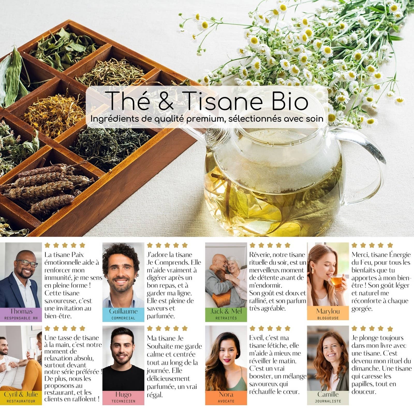 Zen'Arôme - Venta al por mayor Tés saludables/desintoxicantes - Té Herbal Orgánico Suave para la Noche — Infusiones relajantes y calmantes7