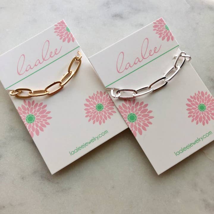 Guld Papirclips Halskæde, Sølv Paperclip Chain Choker for engroshandel hos Laalee Jewelry