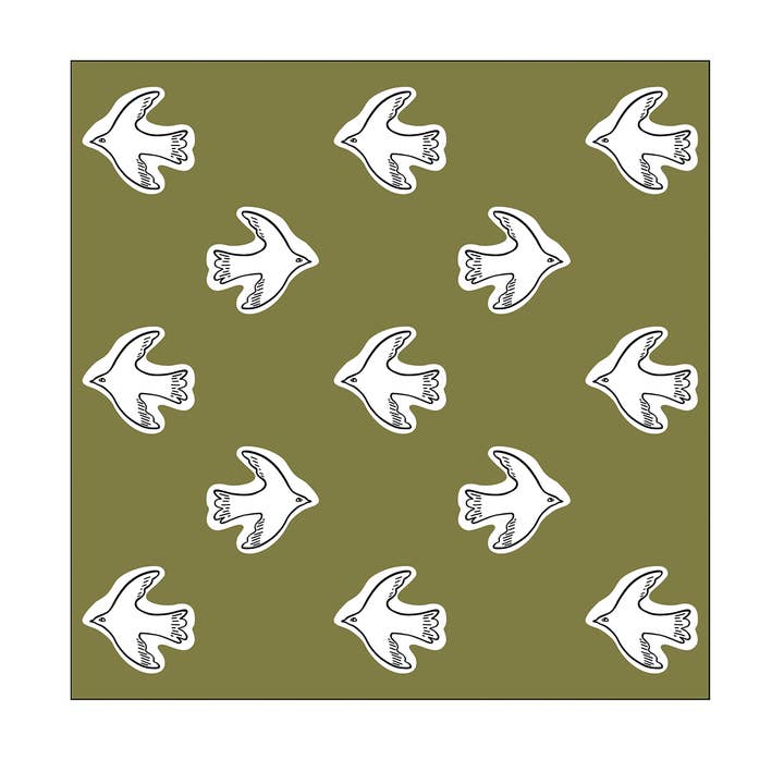 Opjet Paris - Wholesale Disposable Napkin - Khaki bird paper napkins x200