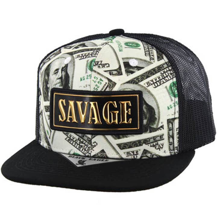 Zion Brand - Vente Casquette de camionneur – unisexe - CASQUETTE SNAPBACK TRUCKER PRINT DOLLAR PRINT EN PU18