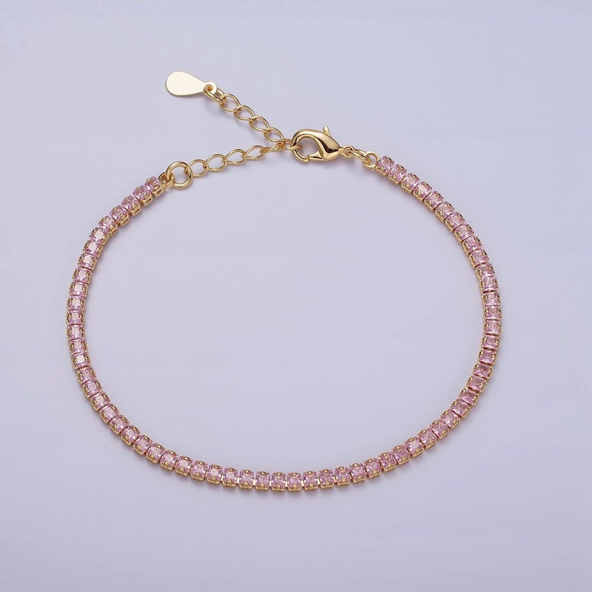 Aim Eternal - Wholesale Tennis Bracelet - Dainty PEACH, YELLOW, RED Diamond Tennis Bracelet Gold CZ Tennis Bracelet Cubic Zirconia Diamond Bracelet Adjustable | WA-890 WA-891 WA-892 Clearance Pricing0