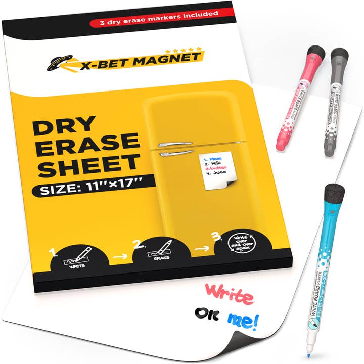White Dry Erase Sheets 17” x 11” for wholesale by X-bet MAGNET