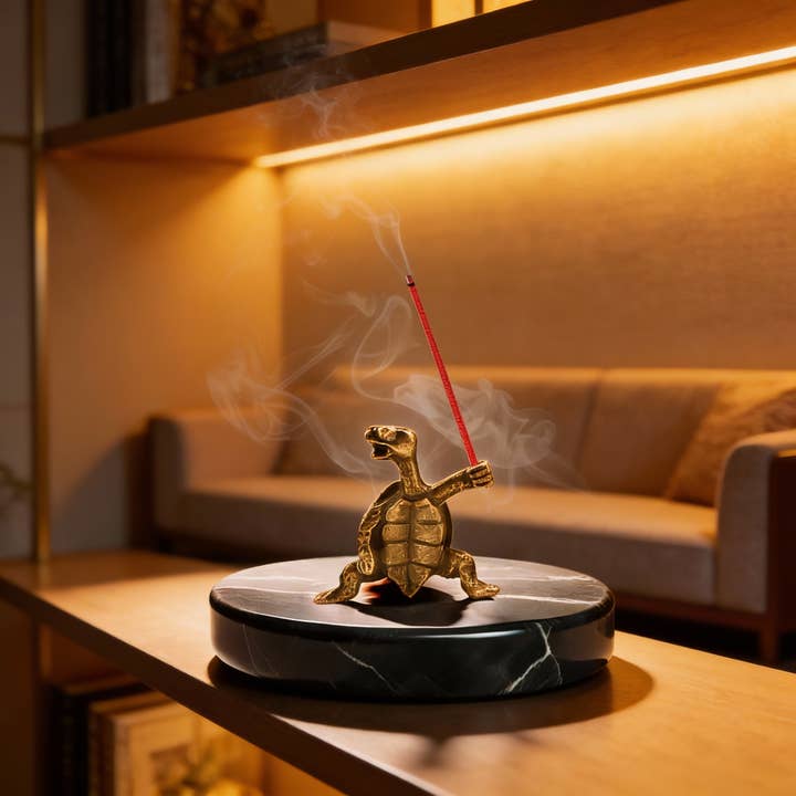 Kiyo Home - Wholesale Incense Holder - Brass Turtle Incense Holder | Incense Holder | Ocean Decor17