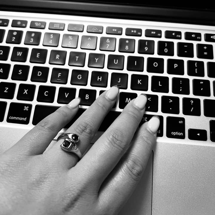 WJW - Wholesale Cocktail/Statement Ring - CZ Wrench Polished Stainless Steel Ring3