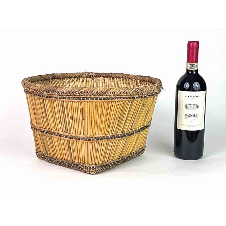 The Niger Bend - Venta al por mayor Cestas - Cesta tradicional Mossi de paja natural mediana - Burkina Faso | 13.5" x 8"4