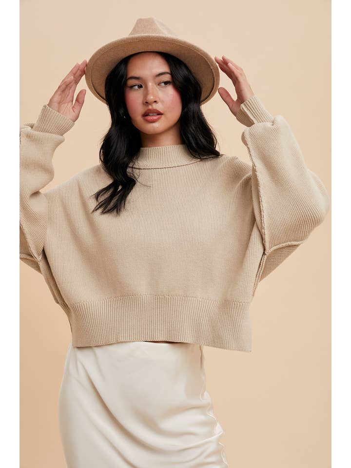In Loom - Wholesale Knit Sweater - Women's - KNITTED MOCKNECK PULLOVER SWEATER