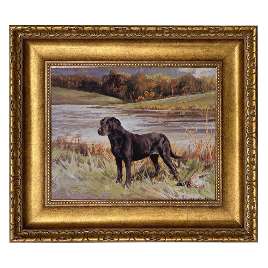 Madison Bay Co. - Historical Home Decor Reproductions - Wholesale Art Print - Labrador Retriever with Duck Framed Painting Print on Canvas14