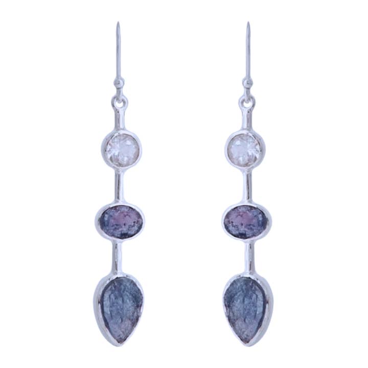 Tanzanite White Topaz Glam Earrings for wholesale by Esprit Creations