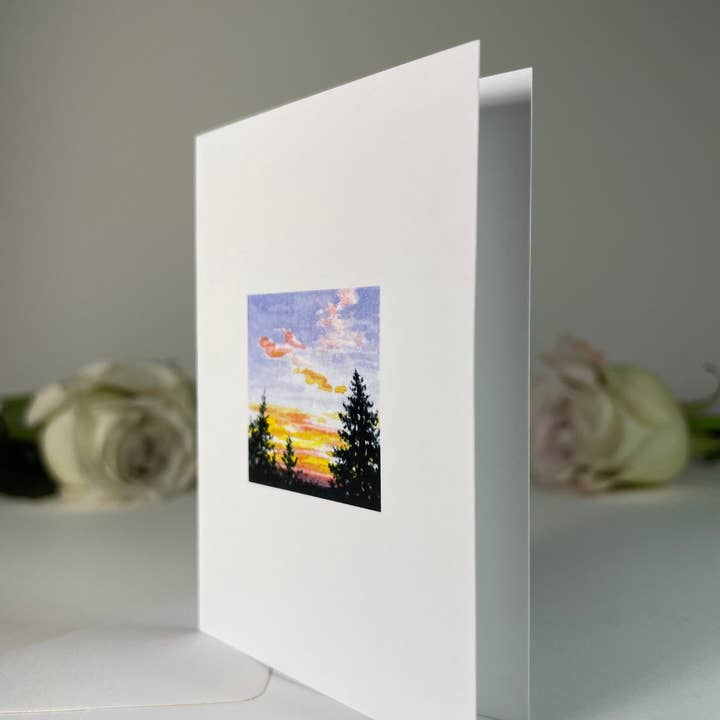 Paintings For Hummingbirds - Wholesale Gewone wenskaart - Wenskaart „Avonden bovenop het reservoir”2