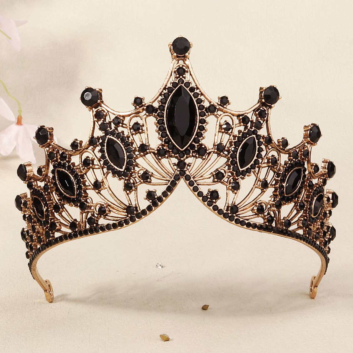 Tourtiwi - Wholesale Tiara - Women's - Obsidian Tiara Rhinestone Alloy Headdress Black Crown2