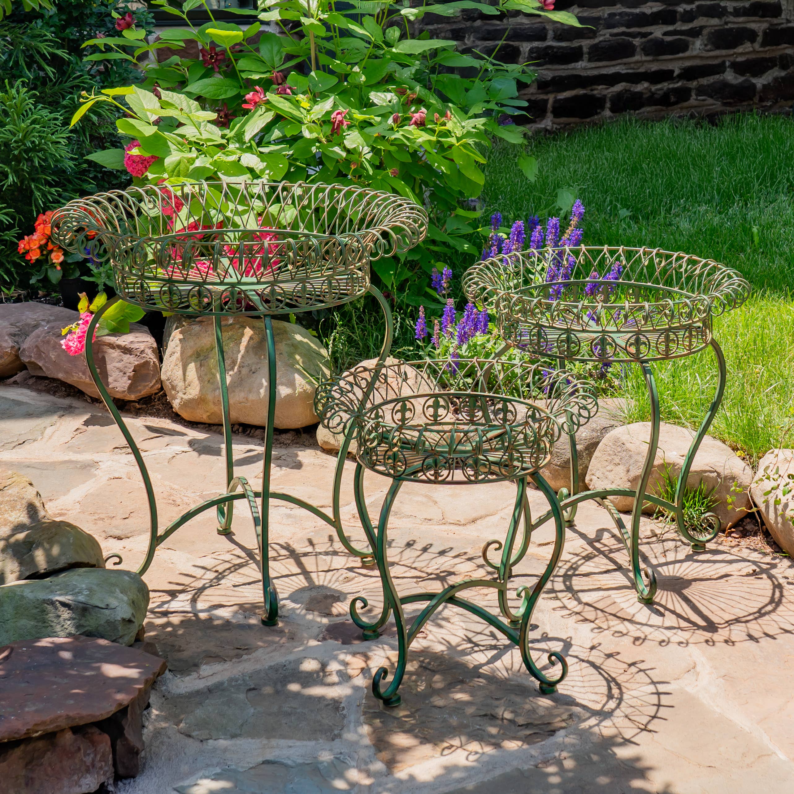 Zaer Ltd. International - Wholesale Plant Pot Stand - "London 1820" Wire Basket Plant Stands in 3 Sizes 3 Pc/Set9