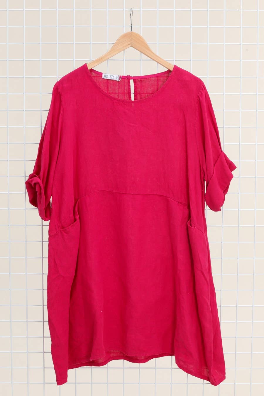 la maison des fibres naturelles – Engroshandel Kjole - Dame – Kort hørkjole med rund hals i 100 % hør 671950