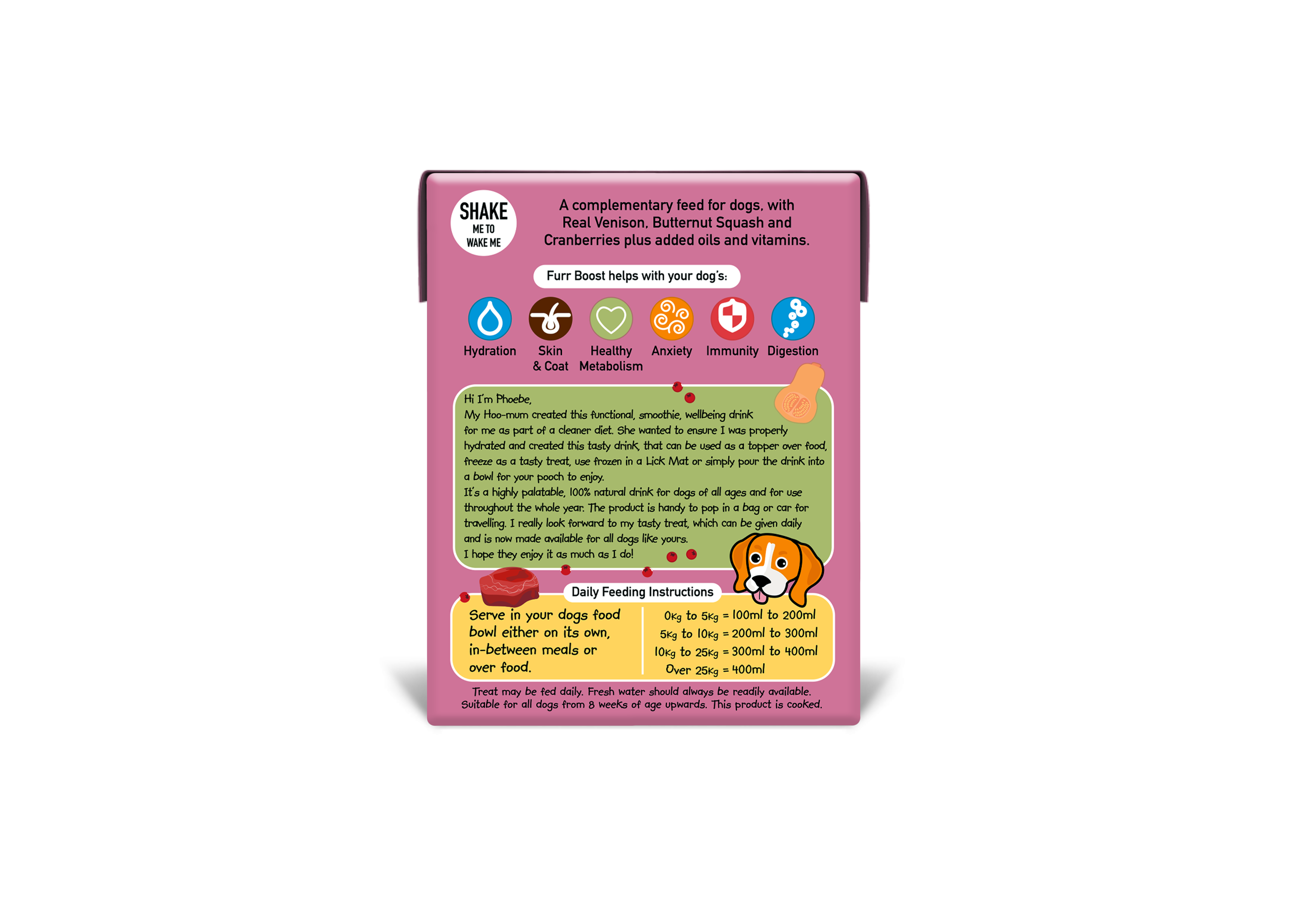 Furr Boost – wholesale Pet treats – Dog – Venison, Butternut Squash & Cranberry Furr Boost 400ml x 121