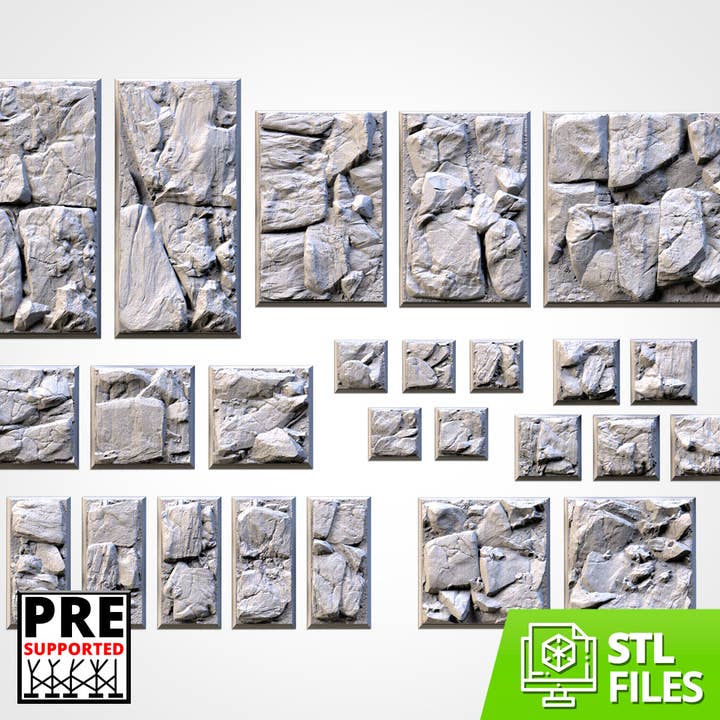 Socles texturés Rocheux pour la vente par Forg3d