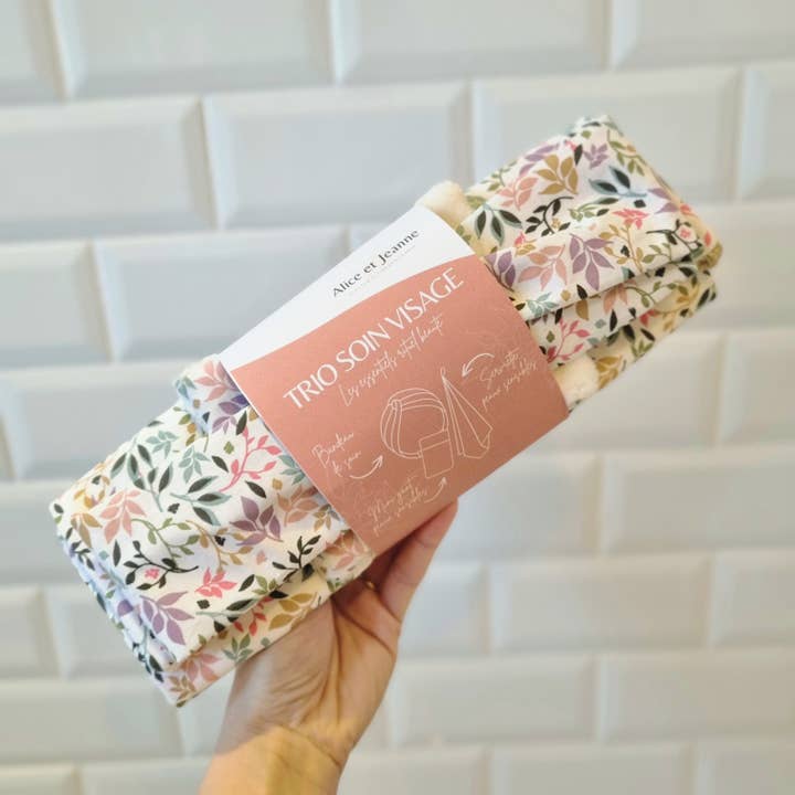 Gezichtsverzorging trio - haarband, handschoen en gezichtshanddoek voor wholesale door Alice et Jeanne