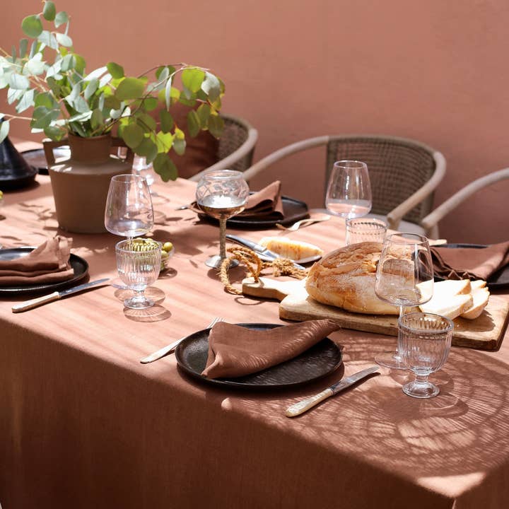 MagicLinen (We handle U.S. import procedures for you) - Wholesale Tablecloth - Chocolate brown linen tablecloth4