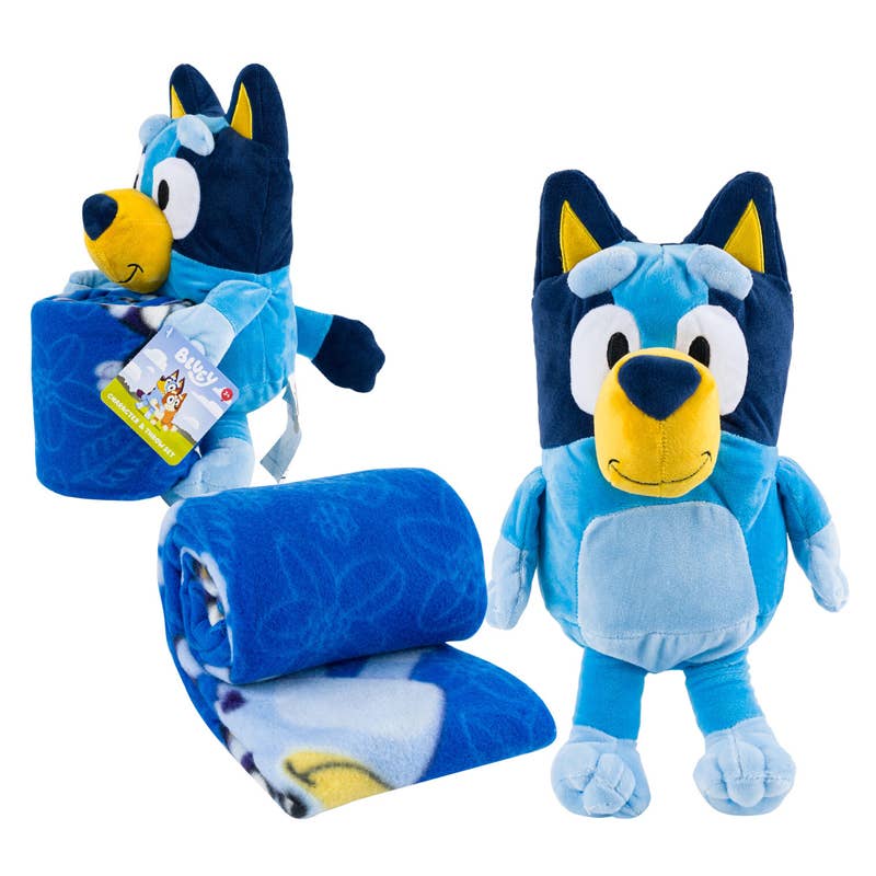 Deluxe Import Trading - Wholesale Throw Blanket - Bluey Hugger & Throw Set - 40x50'' - 2 Pieces0