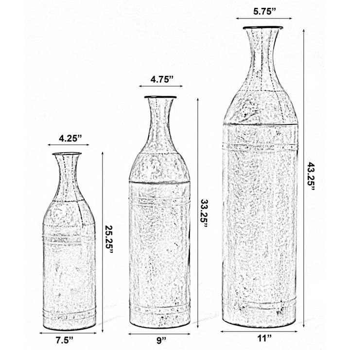 Quickway Imports - Wholesale Vase - Galvanized Metal Floor Vase Decoration2