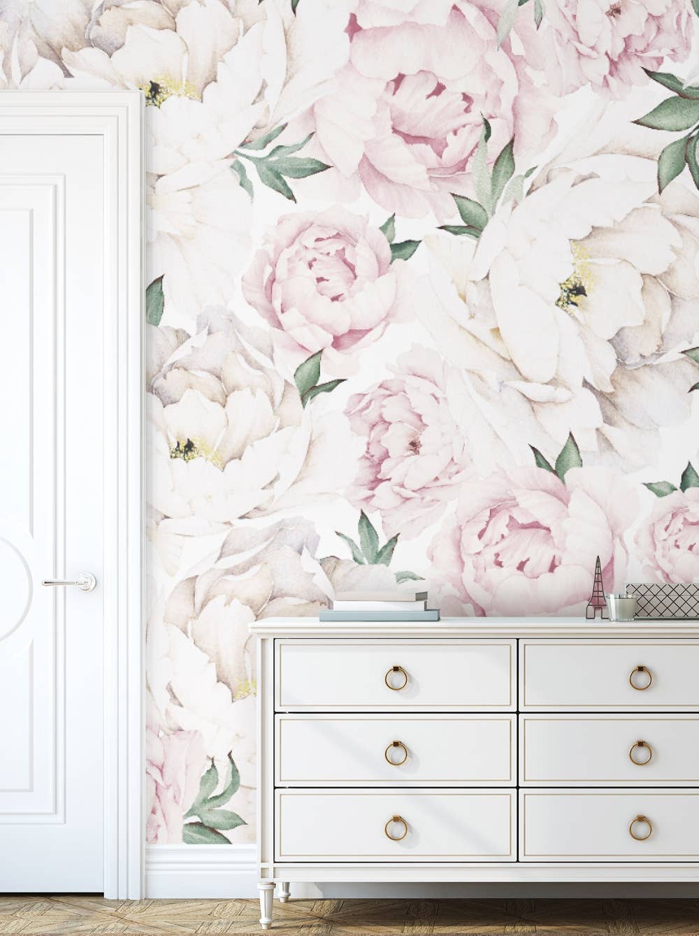 Simple Shapes - Wholesale Wallpaper - Peony Flower Mural Wallpaper - Peel and Stick - 5 Sheet Set2