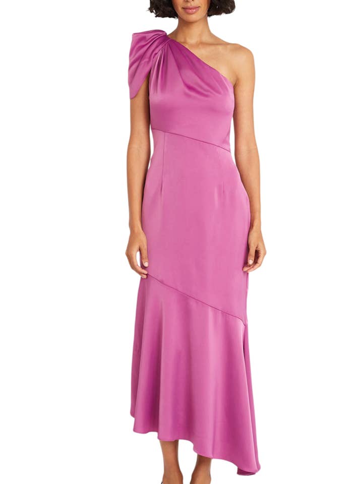Maggy London Asymmetrical Hem One Shoulder Dress for wholesale by New Yorker's Apparel