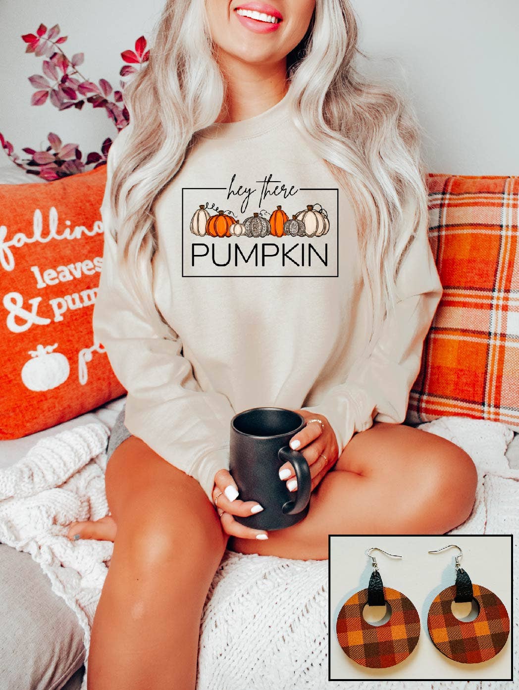 Southern Attitude Designs Inc - Wholesale Graphic Sweatshirt - Women's - Hey There Pumpkin- Pumpkins