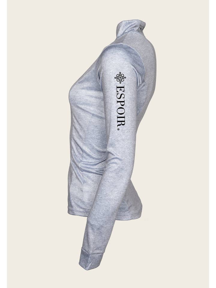 Espoir Equestrian - Wholesale Shirt - Women's - Espoir Lumiere Eternal Collection Melange Grey Quarter Zip Sun Shirt