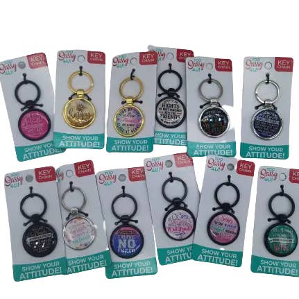 Novelty Brands - Wholesale Keychain - Unisex - Sweet N Sassy Metal Key Chain Assortment BULK - 12/Display3