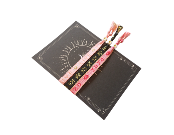 Sansira Jewelry - Vendita all'ingrosso Bracciale in tessuto/intrecciato - Braccialetto Nastro Testo Biglietto d'auguri Sole & Luna1