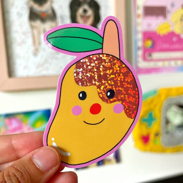Mango Glitter Sticker for wholesale by Sofi Arte Studio