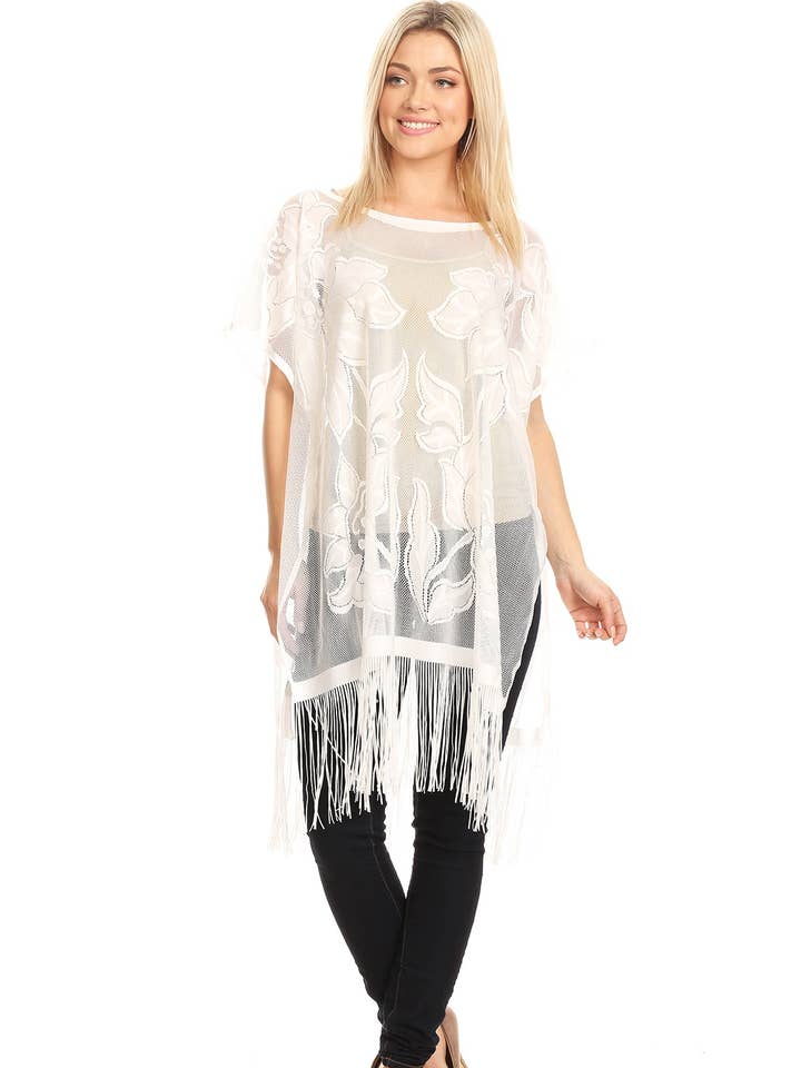 LACE PONCHO TOP 272 for wholesale by DESHENG ENTERPRISE