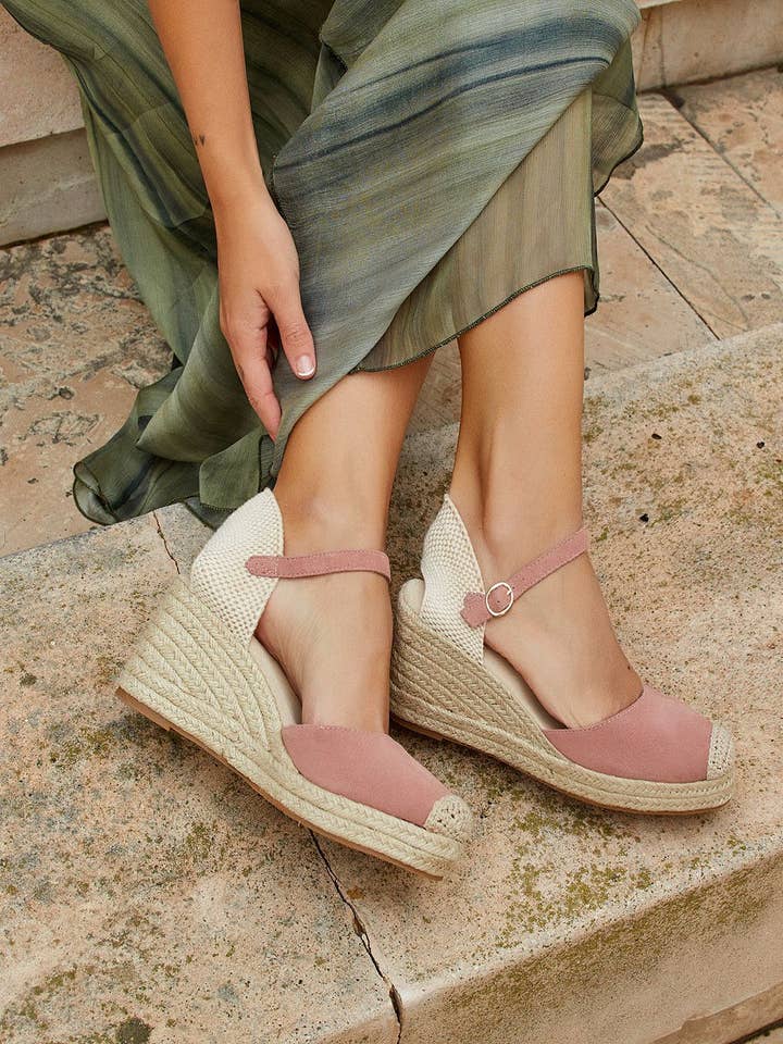 SWEET MAGIC MODA Y COMPLEMENTOS - Wholesale Wedges - Women's - LEATHER SANDALS WITH ESPARTO WEDGE0