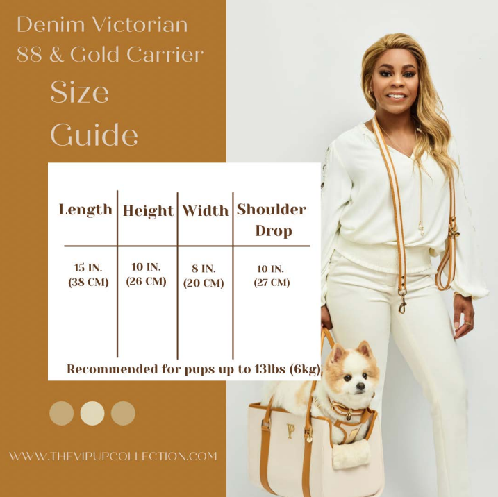 The V.I.PUP Collection - Wholesale Pet Carrier - Dog - Denim Victorian 88 & Gold Dog Carrier7