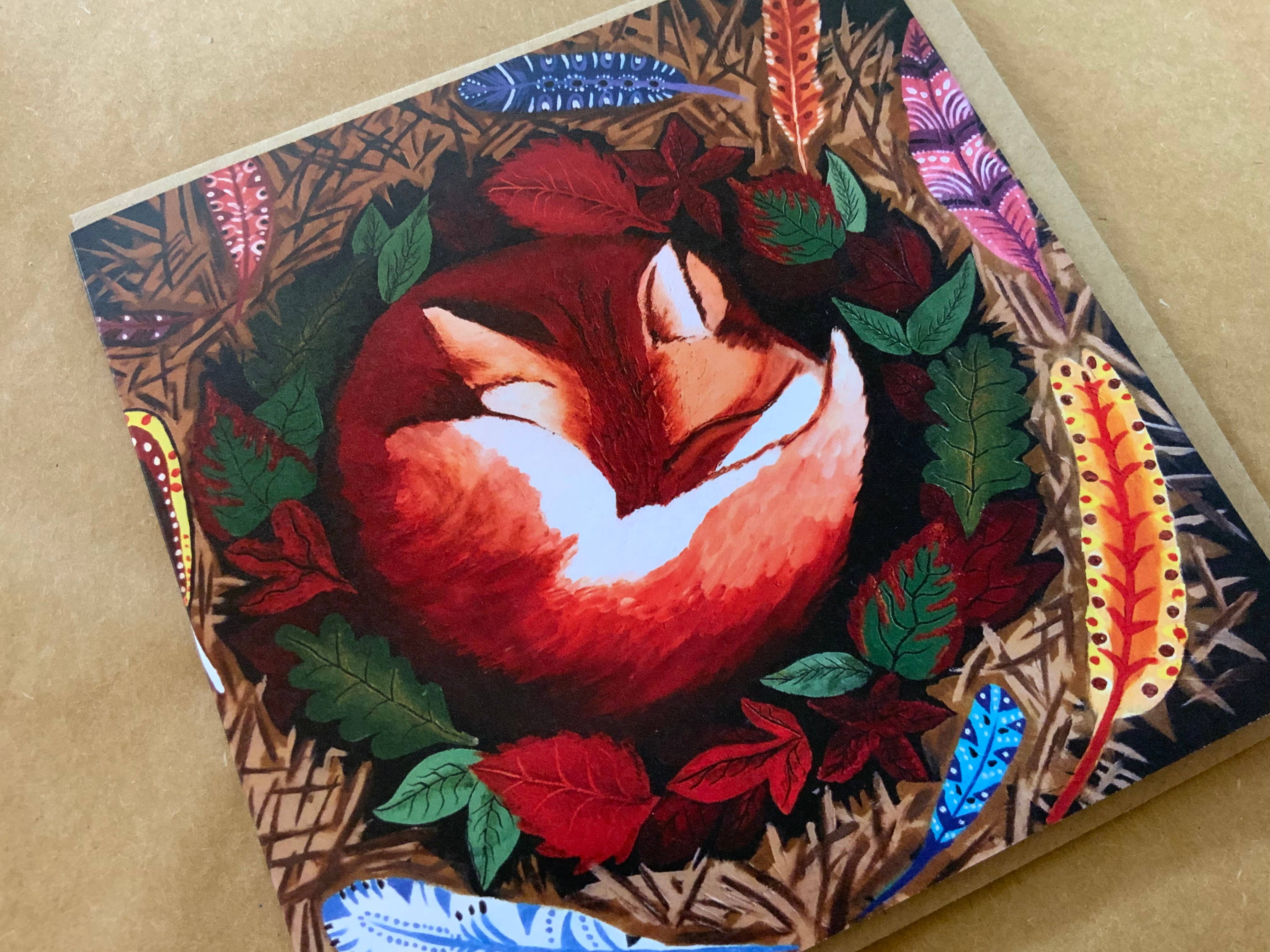 deer dawn – wholesale Everyday greeting card – Sleeping Fox1