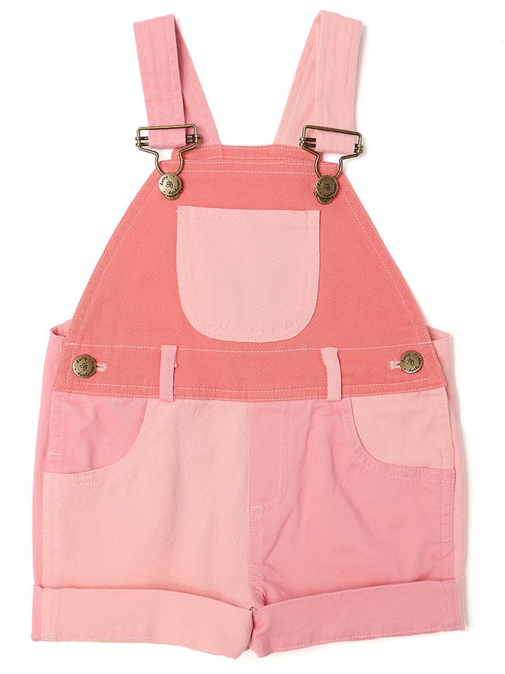 Shorts color block tono su tono - Rosa per la vendita all'ingrosso da parte di Dotty Dungarees