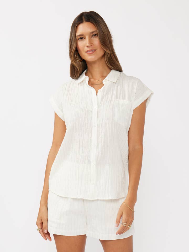 Stripe Pocket Camp Shirt for wholesale by Lovestitch