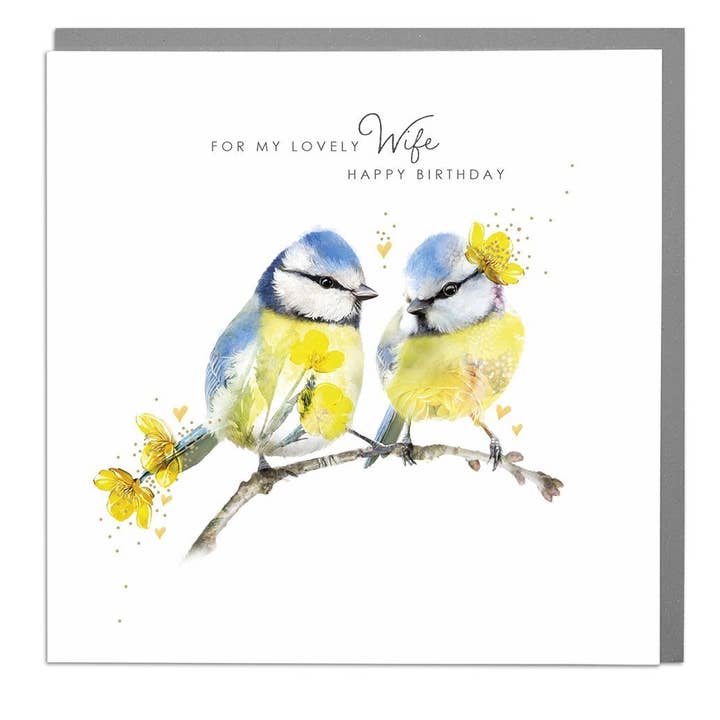 Lola Design Ltd - Wholesale Birthday Card - Blue Tit Lovely Wife Birthday Card by Lola Design